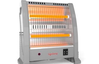 Lifelong Dyno 800 Watts Quartz Room Heater for Home with 2 Power settings, ISI Certified, 2 Rod Heater for Room |Cord Length 1.5 Meter| 1 Year Manufacturer’s Warranty (LLQH925, Grey)