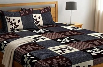 ChhabraTexcofab Polycotton Double Flat 150 TC Floral 1 Summer Bedsheet with 2 Pillow Covers(Brown)