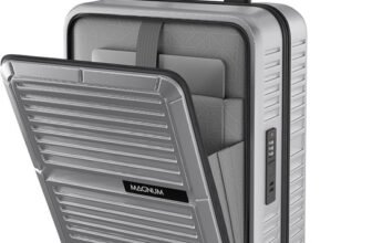 Safari THERON 55 4W SILVER Cabin Suitcase 8 Wheels – 22 Inches