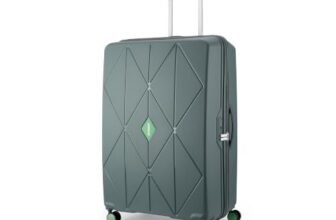 American Tourister Qubiz | Check-in Trolley Bag (68 cm) | 360° 8 Wheel Travel Luggage | Hard Case Polypropylene Suitcase | Recessed Combination Lock | Green