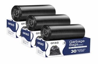 OFIXO – Premium Garbage Bag – Medium Size -19X21 Inches – Pack of 1-30 Bags – for Dustbin/Trash (Pack of 3 (90 Pcs))