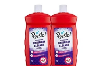 Amazon Brand – Presto! Bathroom Cleaner | Floral | 2 Litre | 1 L X 2 Packs | Suitable For Bathroom Floors, Slabs, Wall Tiles, Sinks, Basins, Stainless Steel Taps & Shower Heads