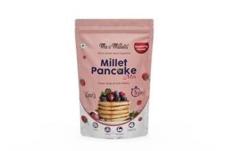 Raspberry Millet Pancake Mix | Made with Jowar, Little & Oats Flour | Jaggery Sweetened | Soft & Fluffy Pancakes | Instant Breakfast Mix | Easy to Prepare