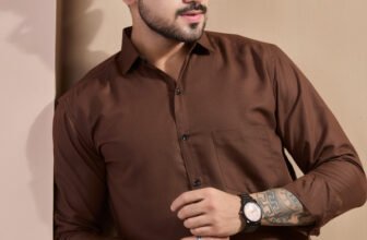 STONEBERG Men Solid Formal Brown Shirt