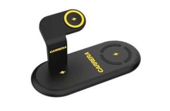 Carrera 22.5W 3 in 1 Magnetic Wireless Charger Stand CWC-233, 15W Fast Charging for Phone, 5W for Earbud, 2.5W for Watch, Type C Cable Included, Multi-Device Compatible