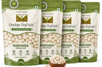 Envelope Dryfruits Plain Makhana Fox Nuts Makhana(4 x 250 g)