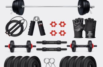 JMB 30 kg 30KG Gym Set with Straight Rod, Dumbbell Rods & Accessories Home Gym Combo