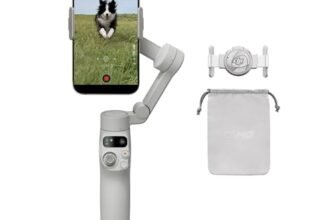 DJI Osmo Mobile 7 Gimbal Stabilizer for iPhone, Android, Built-in Tripod, Ultra-Light, 3-Axis Phone Gimbal,Activetrack 7.0,One-Tap Edit,Phone Charging Vlogging Stabilizer YouTube Video, Gray