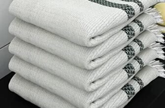 Athom Living Ecosaviour Premium Cotton Bath Towel Pearl White (Pack of 5)