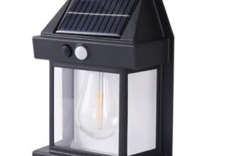 Arto Solar Led Bulb Wall Light Lantern,Wireless Dusk to Dawn Porch Lights Fixture,Motion Sensor (3 Modes),Waterproof Exterior Lighting with Clear Panel for Outdoor,Garden,Patio,Yard,Auto Chargeable