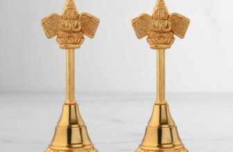 spidro Kuber Bell Aluminium Pooja Bell(Gold, Pack of 2)