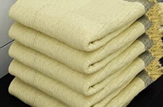 Athom Living Ecosaviour Premium Cotton Bath Towel Waffle Yellow (Pack of 5)
