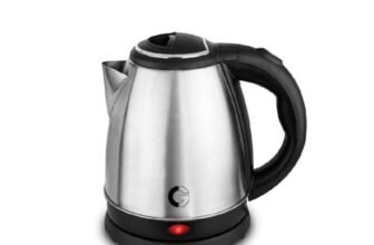 CG – EKSS15 SS 1.5 Ltr Electric Kettle 1350W with Dry Boil Protection, Auto Cut Off, Cool Touch Ergonomic Handle, Double Wall Insulation 2 Yr Replacement Manufacturer Warranty – Black