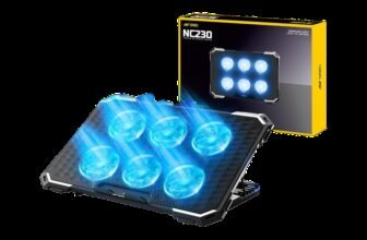 Ant Esports NC230 6 Fan Ergonomic Cooling Pad with Adjustable Height(Black)