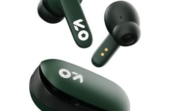 GOBOULT Y1 Ear Buds Wireless with 50Hr Playtime, Clear Calling ENC Mic, Low Latency Made in India, Gaming, 10mm Bass Drivers Earbuds Buds TWS Bluetooth (Black) (Green)