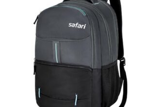 Safari Impact 35L Laptop Backpack Bag for Men & Women, School Bag for Boys & Girls, Ideal for Office/School/College, 3 Compartment Backpack with Rain Cover, Bottle Holder, & Organizer, Grey