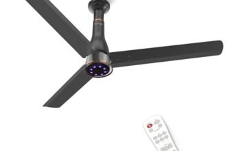 Polycab Wizzy Prime 1200mm BLDC Ceiling Fan with remote |BEE 5 Star Rated, Higher Air Delivery|LED Indicator,Reverse,Boost,Sleep and Breeze Mode |3 Years Warranty,Free Installation 【Matt Black】