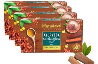 Himalaya Ayurveda Sandal Glow Soap, 75 gm (Pack of 4, 300 gm), Save on MRP