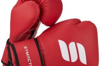 Amazon Brand – Symactive PU Boxing Gloves for Training & Sparring | 12 Oz | Multi-Layer Foam Padding | for Men & Women | Red