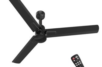 Polycab Silencio Mini DLX 1200mm 5-Star Advanced BLDC,Remote Ceiling fan for home|High Air Delivery, 25 Speed Setting, Sleep Mode, Reverse Rotation |3+1 Years Warranty【Midnight Black】