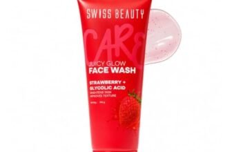 Swiss Beauty Care Juicy Glow Face Wash | Strawberry + Glycolic Acid | Removes Dirt & Grime | Refreshes and Revitalises Refines Skin Texture | Gently Exfoliates – 100g