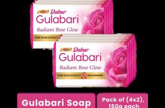Dabur Gulabari Pure Rose Soap|Bathing Moisturizing Soap for Soft, Glowing Skin & Body(8 x 150 g)