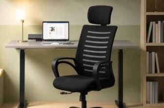CELLBELL Desire C104 Mesh High Back Ergonomic Office Chair – Adjustable Seat Height, Sturdy Metal Base, Revolving Study & Computer Chair for Work from Home, Black
