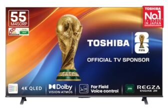 Toshiba 139 cm (55 Inches) 4K Ultra HD Smart QLED TV | Dolby Atmos, HDR10+ | 24W Powerful Speakers | Sports Mode | REGZA Engine ZR |4K Upscaling | Voice Control | Vidaa OS | 55M450RP (Black)