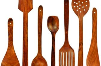 SRE Premium Non Chemical Wooden Spatula Non Stick Cooking Spoons Set of 7 Kitchen Tool Set(BROWNISH YELLOW, Spatula, Ladle, Cooking Spoon)