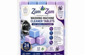 Washing Machine Cleaner 24 Tablet | 12 Fresh Flavour + 12 Lavender Flavour | – Descaler for Washing Machine Front Load & Top Load | Remove Limescale & Soap Scum, Tough Grime