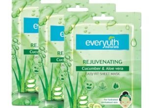 Everyuth Naturals Rejuvenating Cucumber & Aloe Vera Sheet Mask Pack of 3
