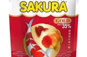 Sakura Goldfish Food | 250 g, Medium 4mm Pellets | Colour & Immunity Enhancing | Astaxanthin, Krill & Vitamin Complex Formula