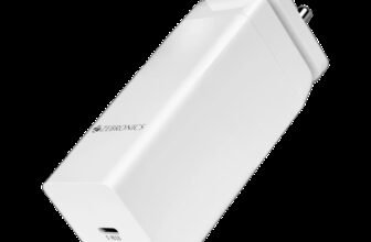 ZEBRONICS 100 W GaN 2.4 A Dual Port Mobile Charger with Detachable Cable(White)