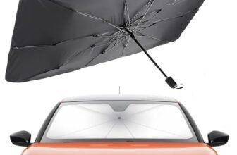 Eliane Car Sun Shade Windshield Cover – Foldable Umbrella Sun Shade for Car Front Window, Sun Protection & Heat Insulation, Carbrella, Full Cover for Most Vehicles
