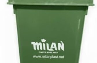 Milan Plastic Garbage Dustbin With Dome Lid 80 Litre Black
