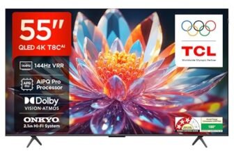 TCL 139 cm (55 inches) 4K Ultra HD Smart QLED Google TV | 120Hz Refresh Rate | 3GB RAM | Dolby Vision & Atmos | 55T8C