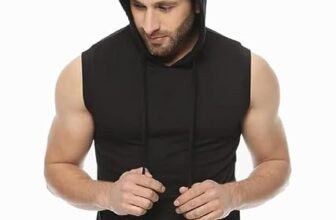 REVIZO Hoodie for Men Sleeveless Cotton Sweatshirt Gym Sports Hoodie for Men – Black (S) (Pack of 1)