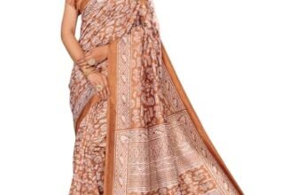 Yashika Women’s Art Silk Printed with Tassels Unstitched Blouse Material Stylish Party Casual Wear Traditional Trendy Saree (AZ-YS-P1-RUPSA-Parent_Orange)