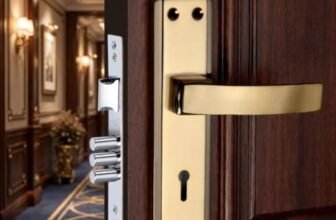 Milton Mortise Lock Set with Door Handle, Black Gold Finish, 7 Inch, Model MHI-RX-03, Complete Set with Keys and Screws