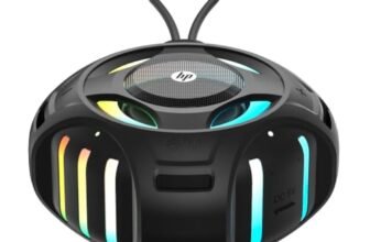 HP S305 Wireless Bluetooth Speaker (A20QDAA) | RGB LED Lights | Bluetooth 5.3 | IPX7 Waterproof | 20-Hour Playtime | Built-in Mic | USB-C Charging | Volume Control | Portable | Black (Black) (A20QDAA)