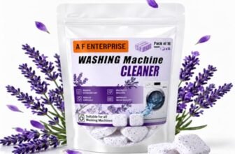 Lavender Washing Machine Cleaner Tablets 16 PCS – Washer Cleaner & Descaler for Front Load & Top Load Washers, Deep Cleaning Deodorizer, Odor Remover, Limescale Remover, HE Tub Cleaner