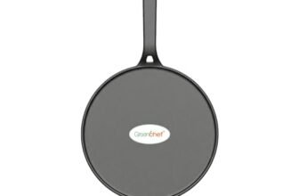 Greenchef Pre-Seasoned Cast Iron Zesto Doasa Tawa 28 cm | Pre-Seasoned with 100% Vegetable Oil | Naturally Nonstick | High Pressure Casting | High Strength | Bring Back Nostalgic Taste | Toxin-Free