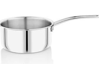 Tosaa Stainless Steel Triply Sauce Pan,Milk Pan, Stainless Steel Tea Pan, Induction & Gas Stove Compatible – 1650 ML (16cm)