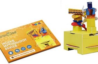 Crackles Steam Toys DIY 3D Paper Model Automata Bot with Animated Movements Indian Mythology Series (Ram and Ravan Duel) – Set of 2,Multicolor