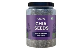RJ 7773 Chia Seeds – 100% Clean Chia Seeds for Eating | Certified Organic | Seeds for Weight Management | Rich in Calcium, Protein & Fiber, Omega 3 and Antioxidant | Healthy Snacks (500g)