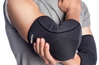 FOVERA Elbow Support Compression Sleeve for Tennis Elbow, Golfer’s Elbow, Tendonitis Pain Relief | Ideal for Workout, Tennis, Volleyball, Cricket for Men & Women (Size – L, 1 Pair)