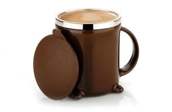 Black Olive Coffee Mug With Lid And Handle- Plastic Covered Stainless Steel Double Walled Insulated Tea Mug To Carry Hot & Cold Beverage For Kids, Girls, Boys, Students, Travel Mug (Multicolor 200 ML)