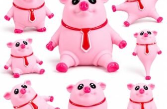 Cute Pig Squishy Toy with Soft Stretchable Body, Squeeze and Pull Fidget Toy for Kids and Adults, Novelty Stress Toy for Desk, Travel, Birthday Gifts and Party Return Favors