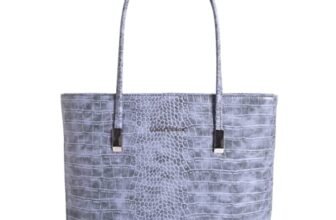 Lino Perros Womens Croco Blue Tote Bag