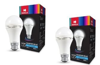 Havells 8.5w LED Emergency Bulb | Shatter Resistant |Cool Day White (6500K) | B22 LED Bulb Base | Inverter Bulb for home,3 Hours battery back up| Li-ion Battery | Over charging Protection (PACK OF 2)